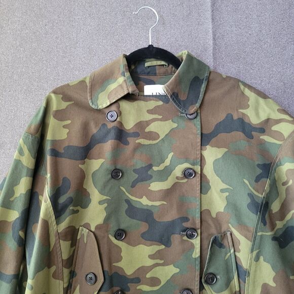 Lini S Camo Print Dana Trench Coat Double Breasted Cape Jacket 729 - Picture 4 of 11